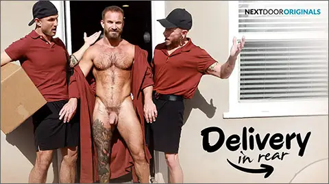 DELIVERY IN REAR! Blain O'Connor Bruce Jones Colt Spence Next Door Studios hot gay sex