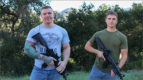 Brandon Anderson & Mike Johnson Flip-Fuck Active Duty Dink Flamingo Military Men Gay Porn Star fucking