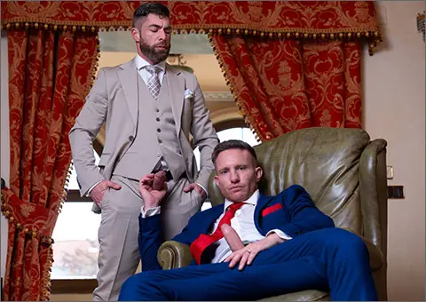 Men At Play Gay Porn Suited Sexy Spanish Men Naked STAINED RED TIE Koki Castillo Magnus Loki OnlyMatt